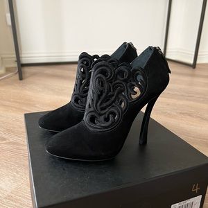Giorgio Armani black suede booties